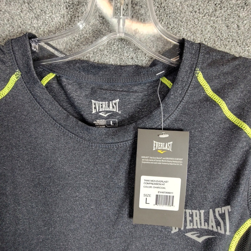 Everlast Compression Tank Top Sleeveless Athletic Training Gym Charcoal L - Picture 2 of 11